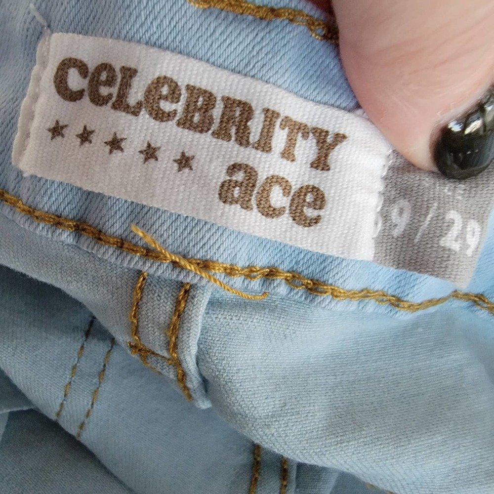 Celebrity Ace color block split hem bell bottom wide leg‎ jeans size 9 /29 - Picture 3 of 3